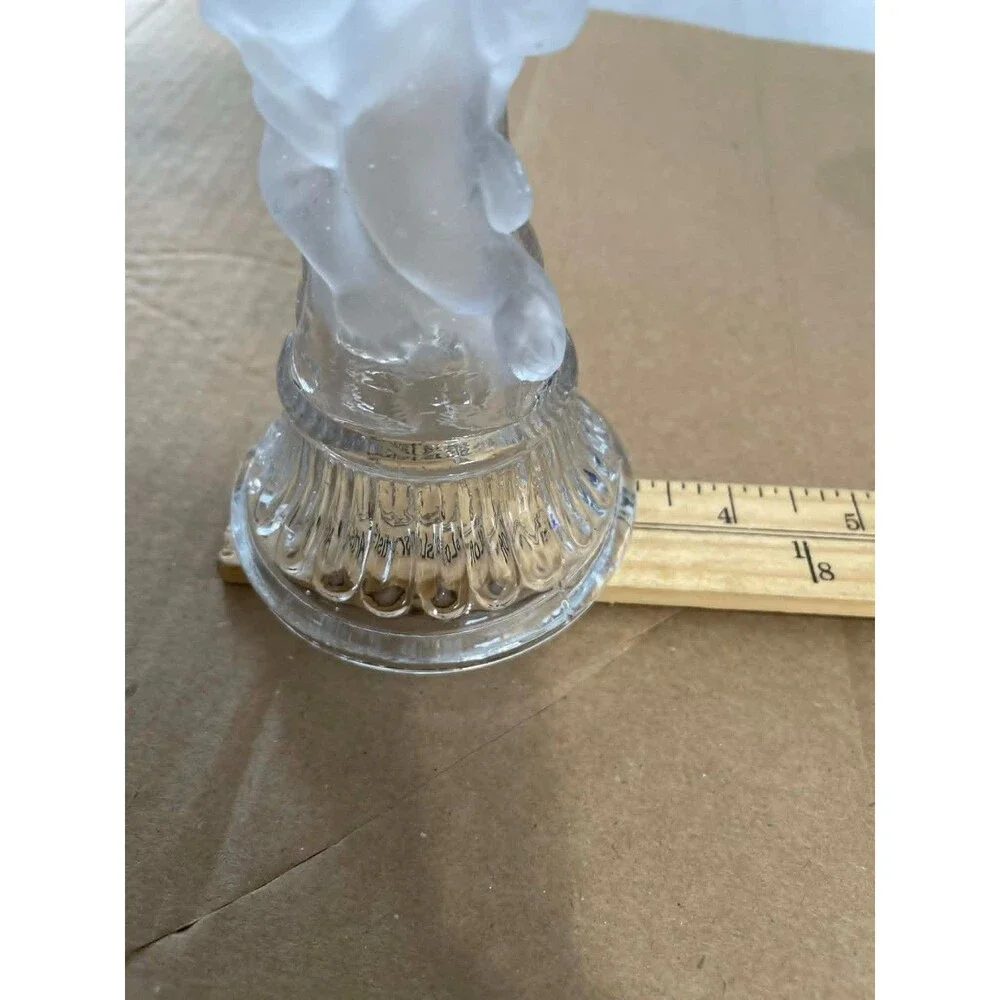 Cherub Candlestick Holders Set of 2‎ Clear Frosted Glass Angel Decor